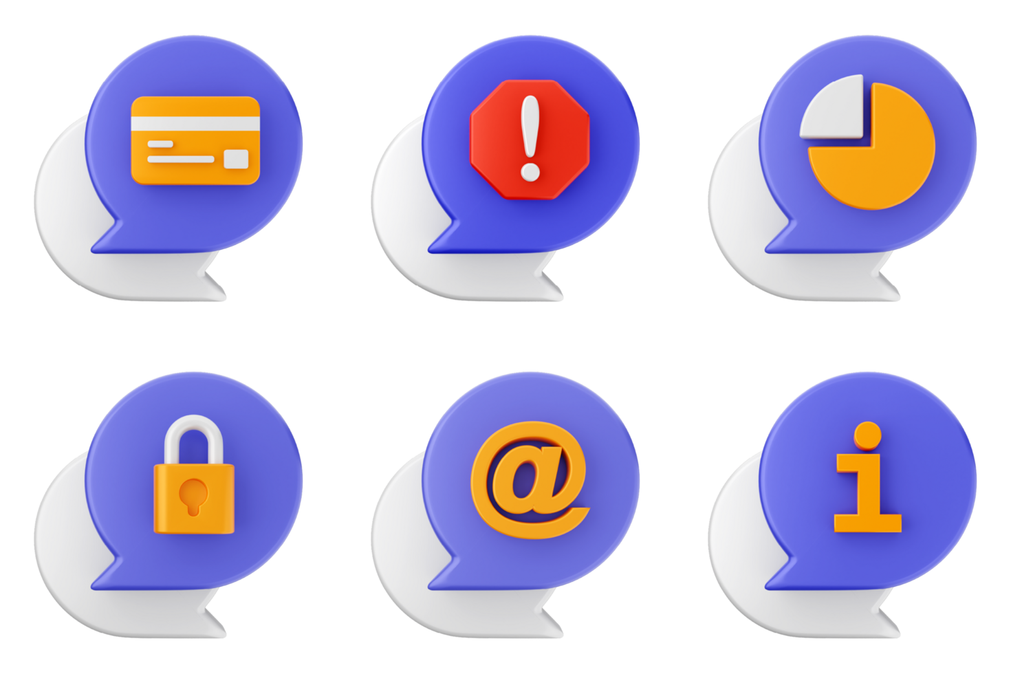 A set of different icons for different types of communication png