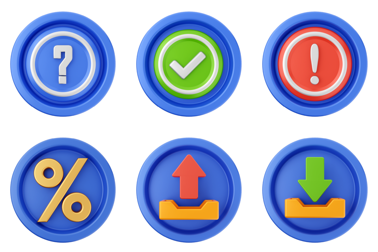 A set of buttons with different symbols png