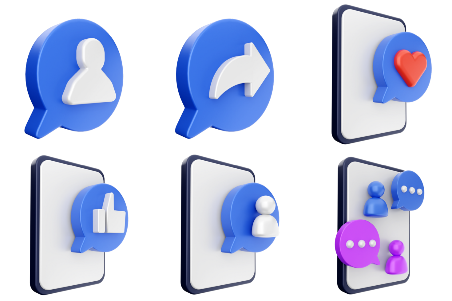 A set of social icons on a smartphone png