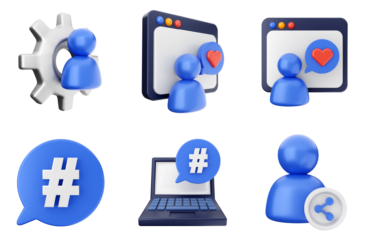 A set of icons that include a laptop, a computer, and a person png