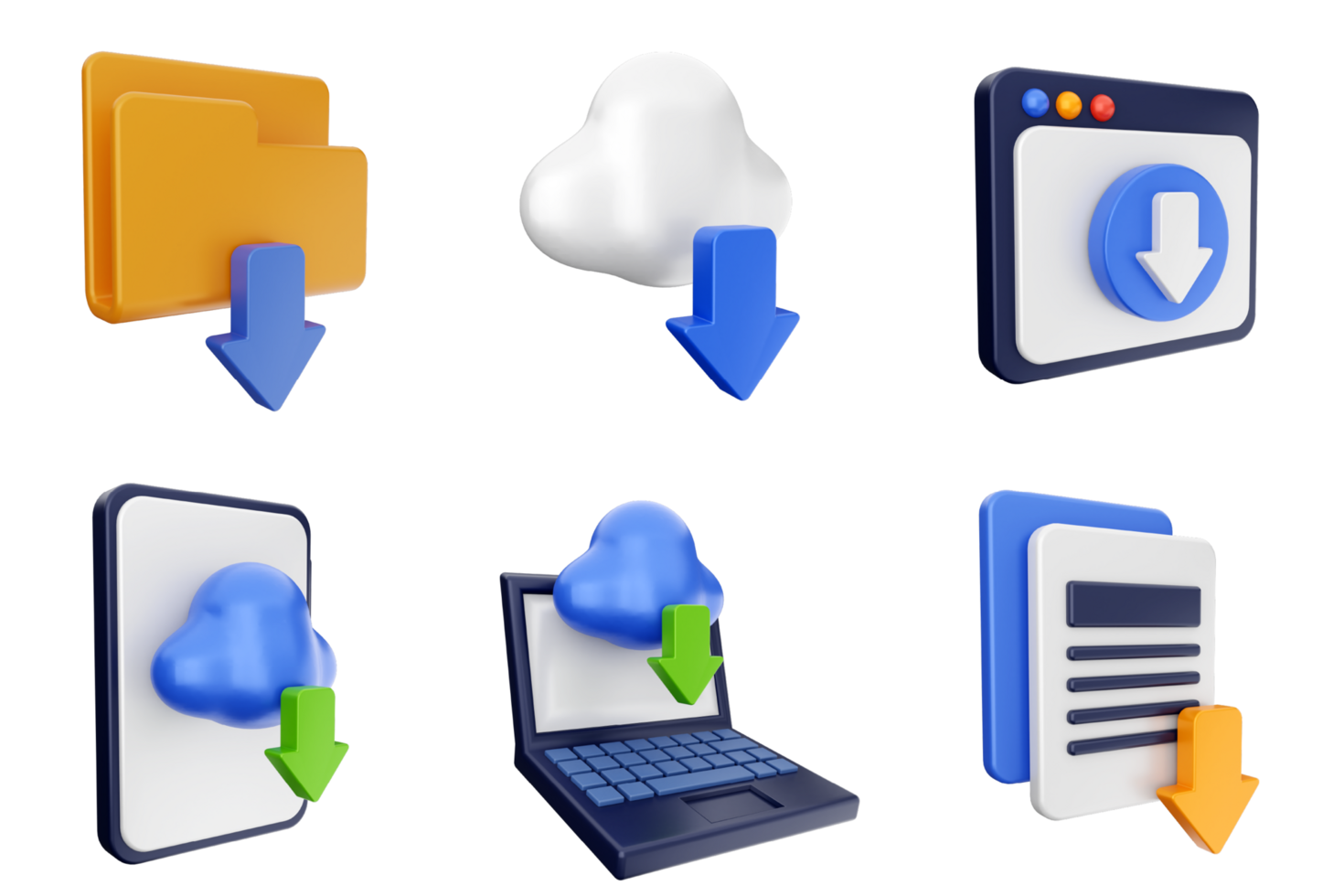 Various icons of cloud, laptop, and other devices png