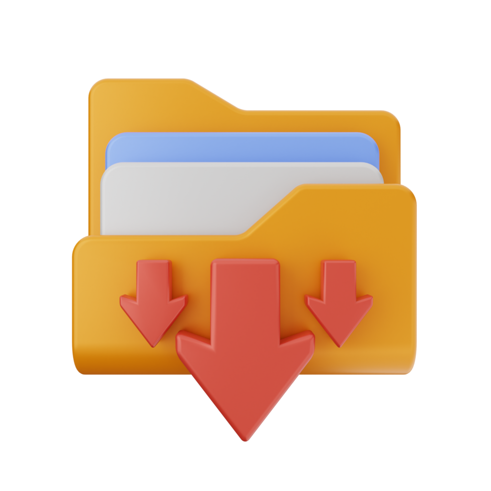 A folder with an arrow pointing down png