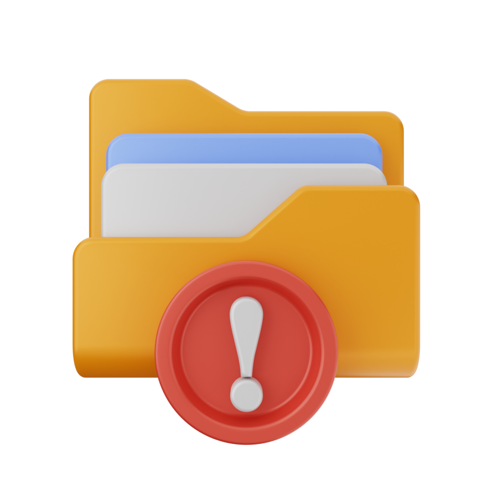 File manager icon with a red exclamation mark png