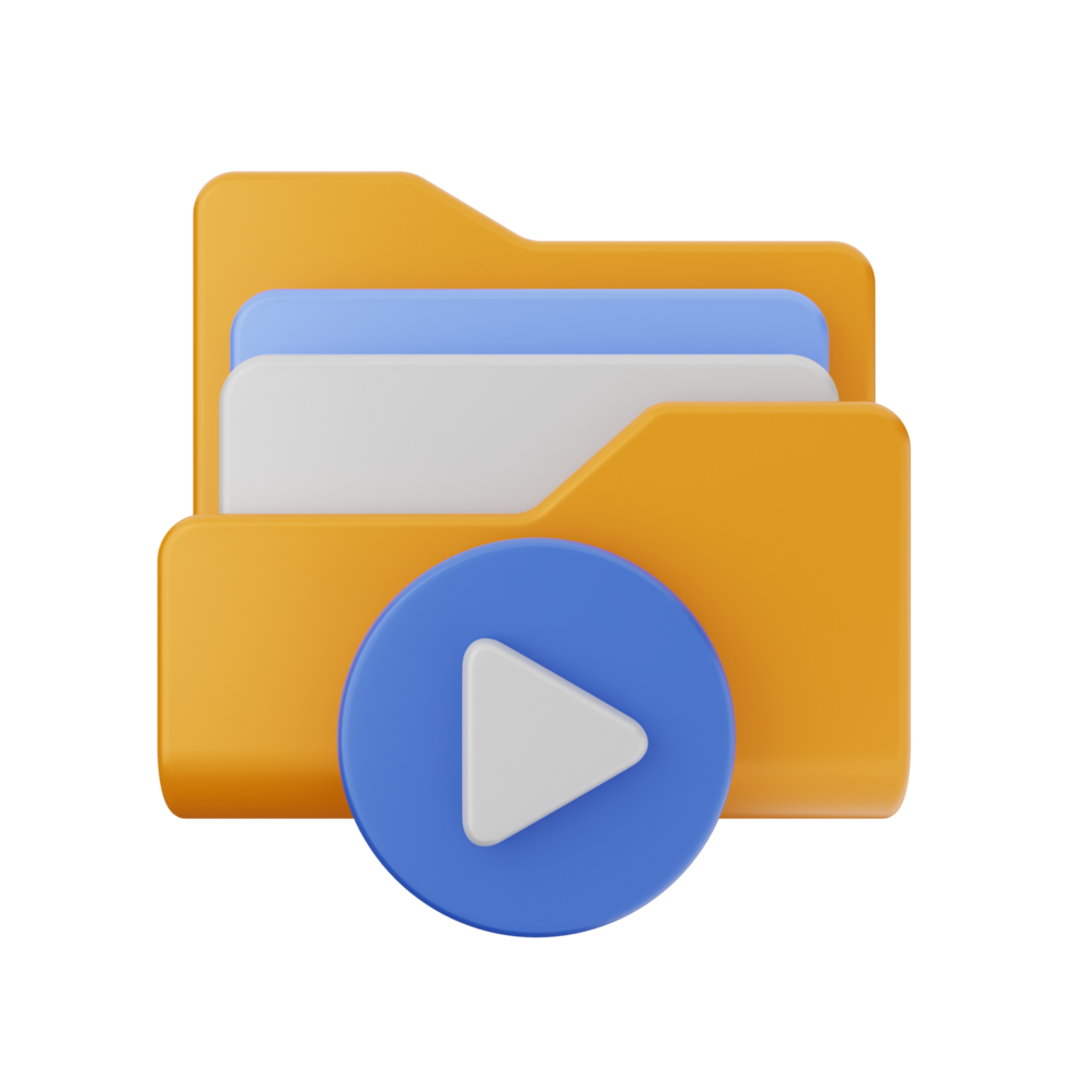 A folder with a play button on it png