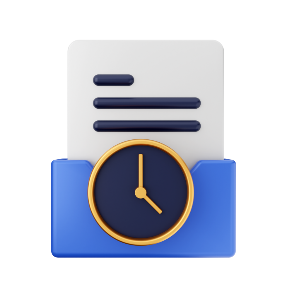 The clock icon is on the left side of the folder png