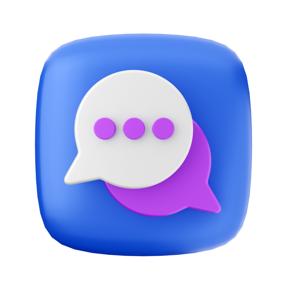 A purple and blue chat bubble icon png