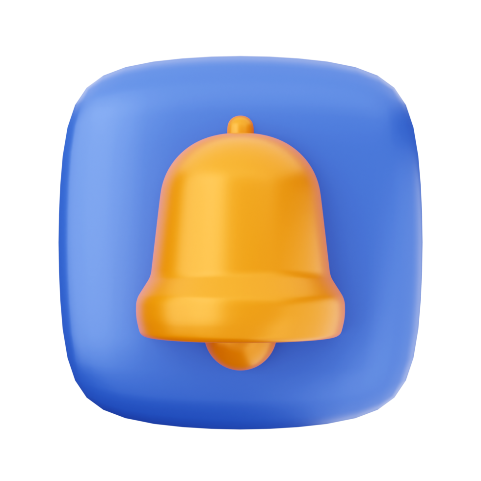 A blue and orange bell icon on a black background png
