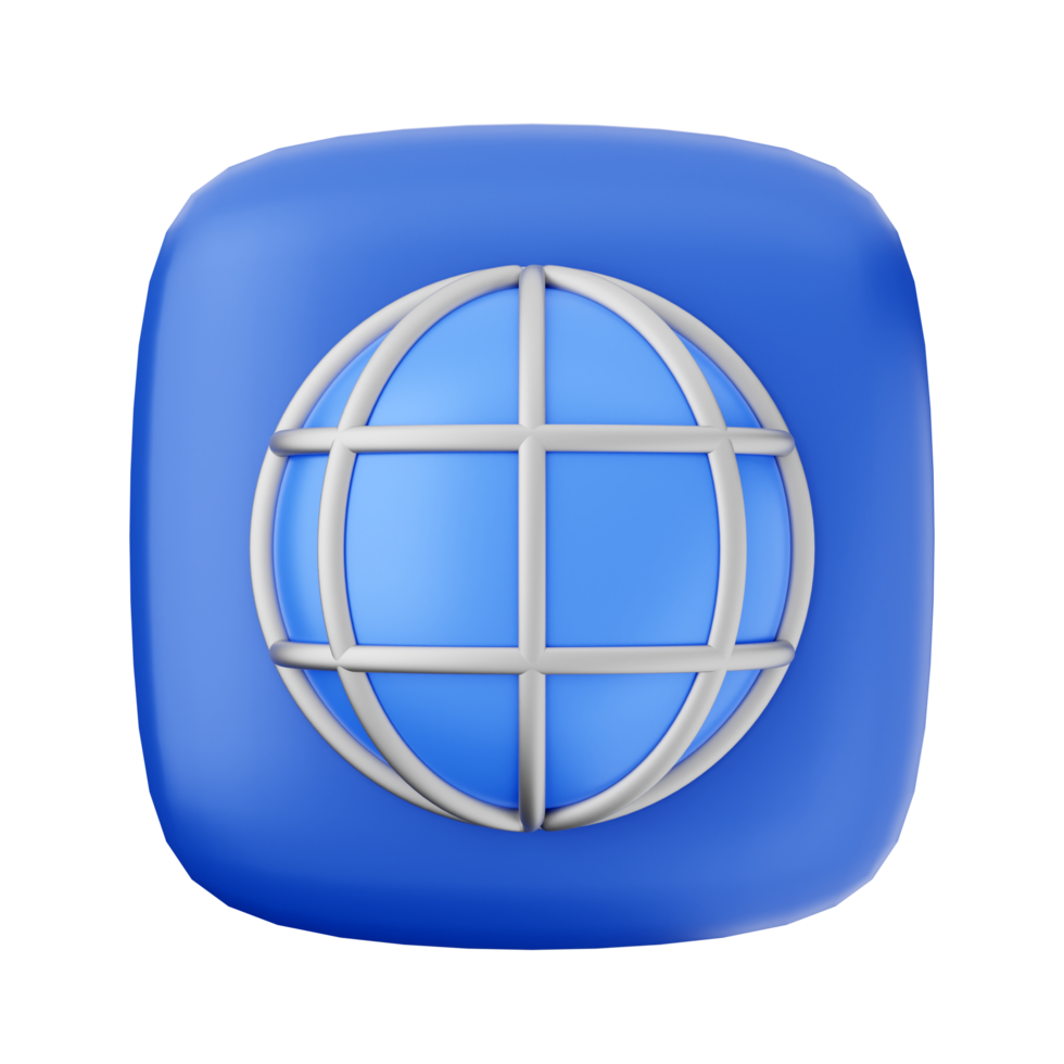 A blue square with a globe icon on it png