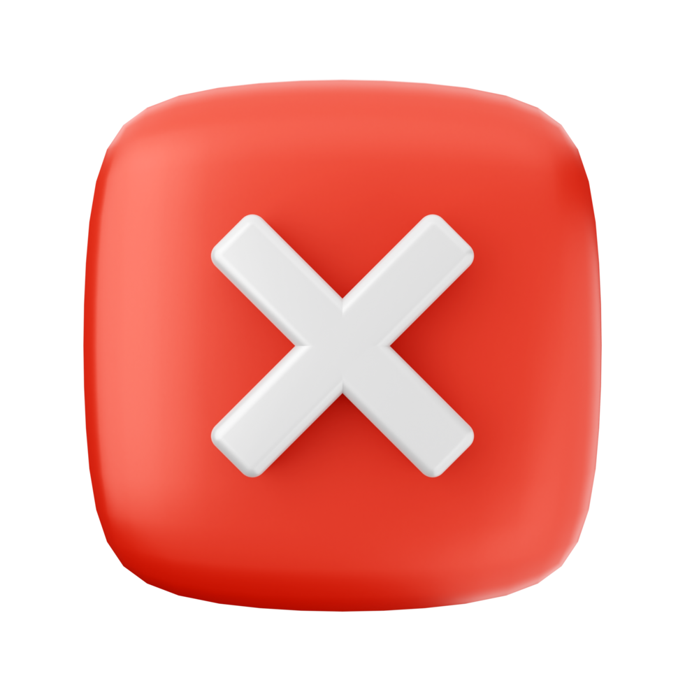 A red square with an x on it png