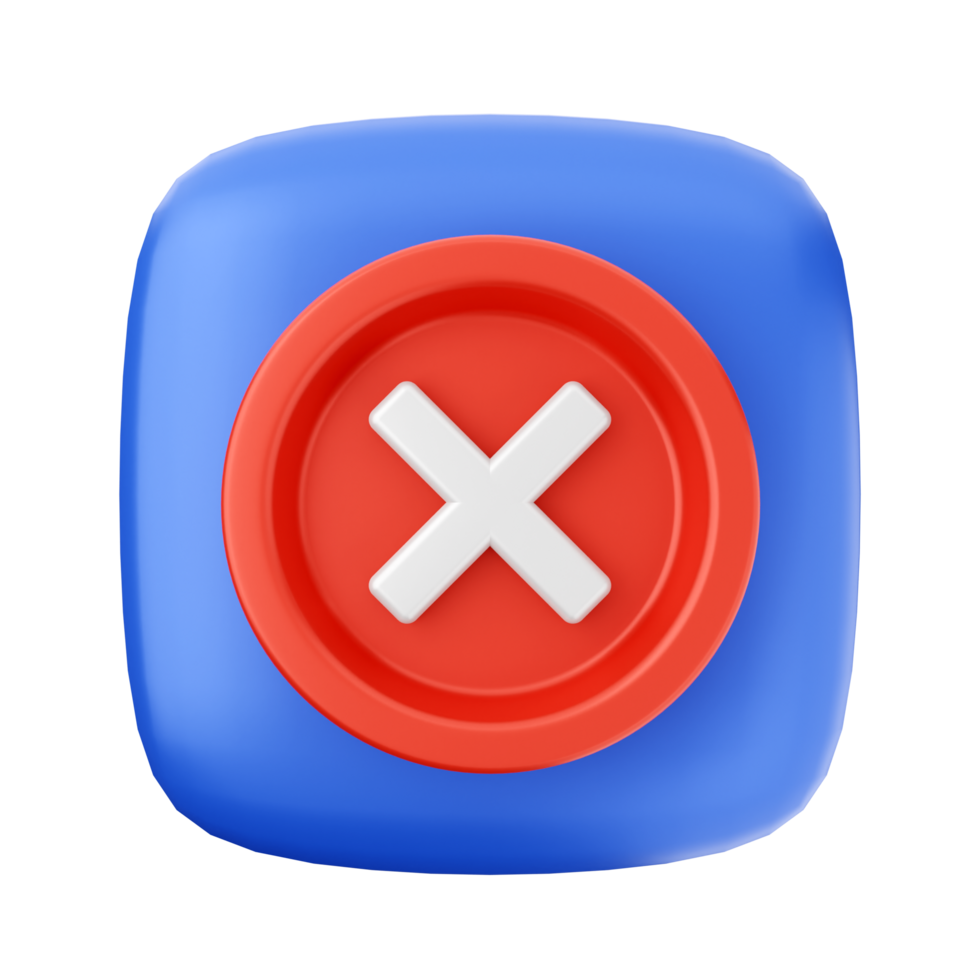 A blue and red square with an x on it png