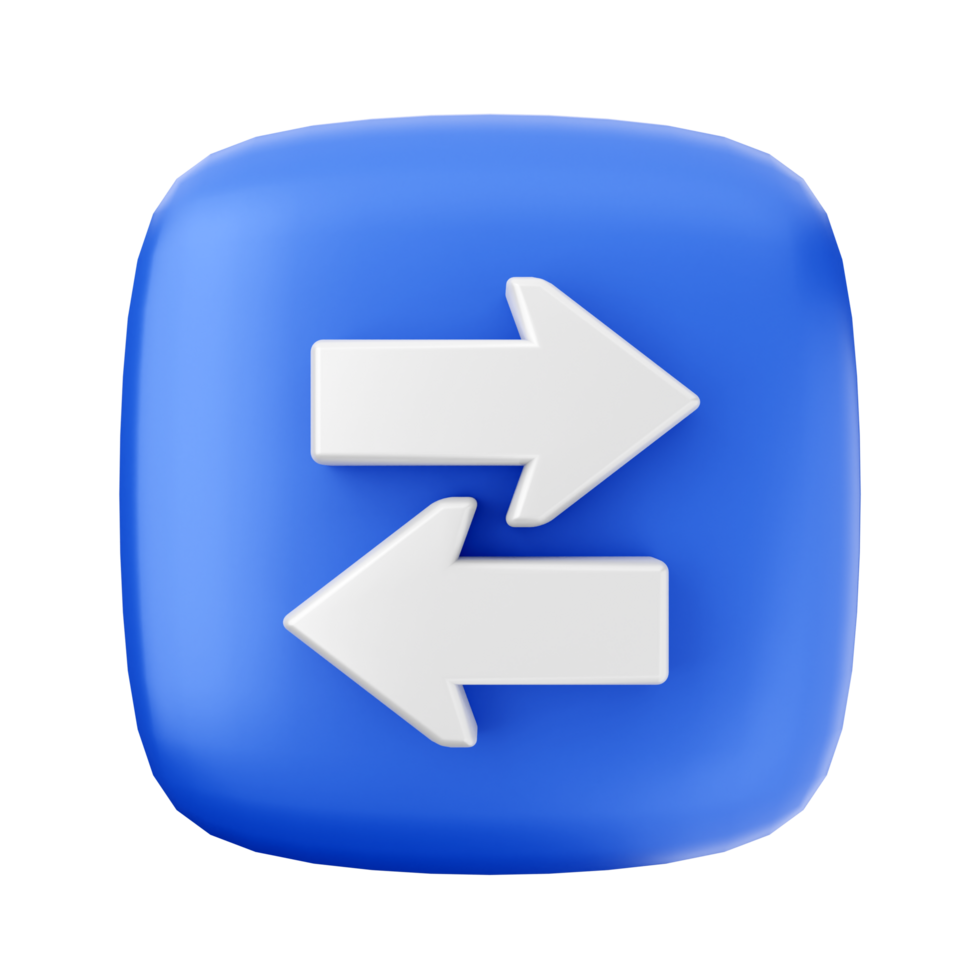 A blue button with two arrows pointing in different directions png