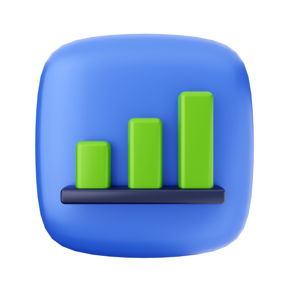 A blue and green bar chart icon png