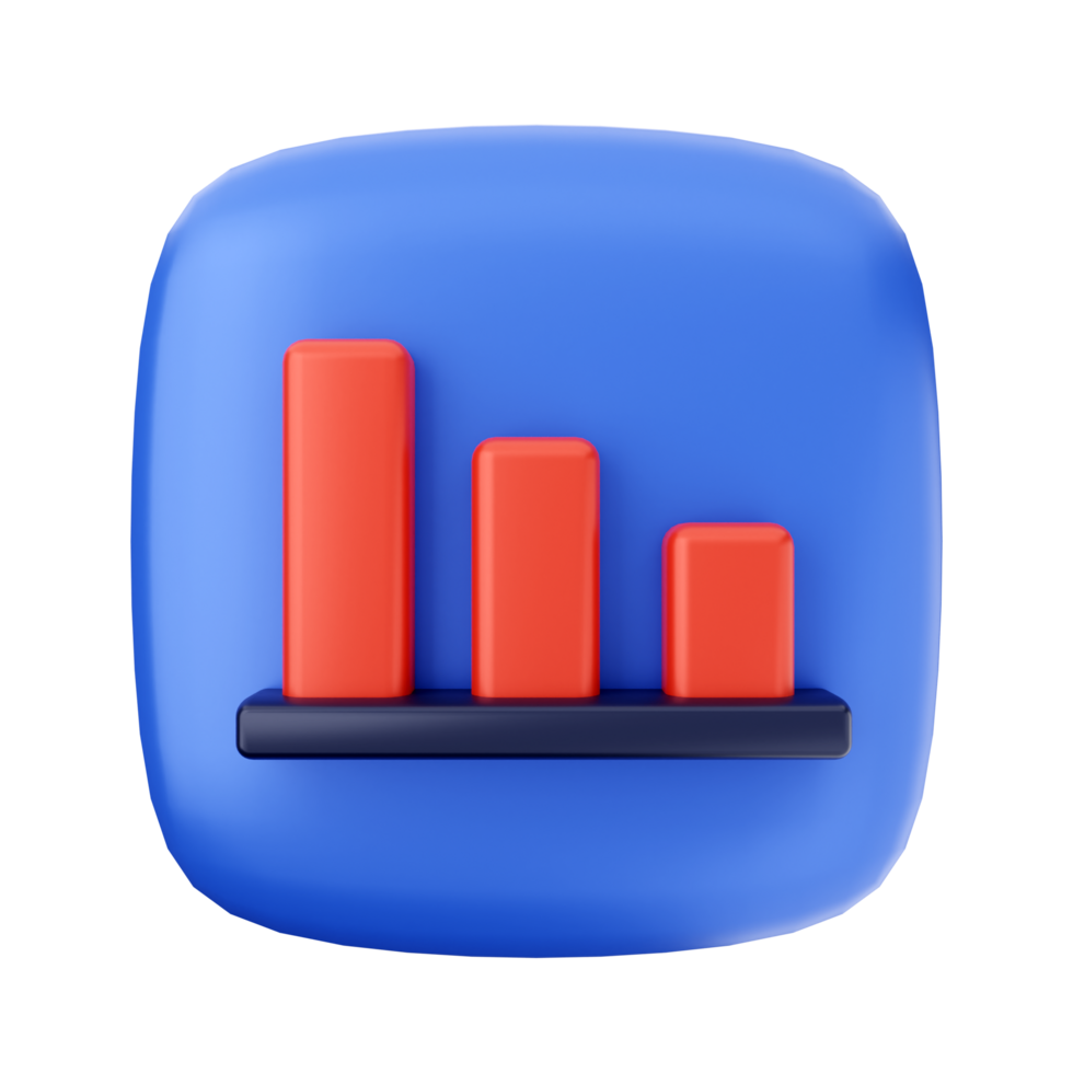 A blue and red bar chart icon png