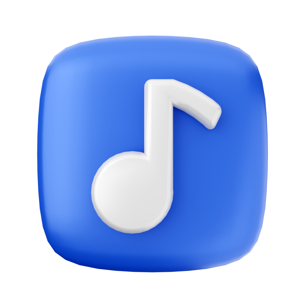A blue music note icon on a black background png