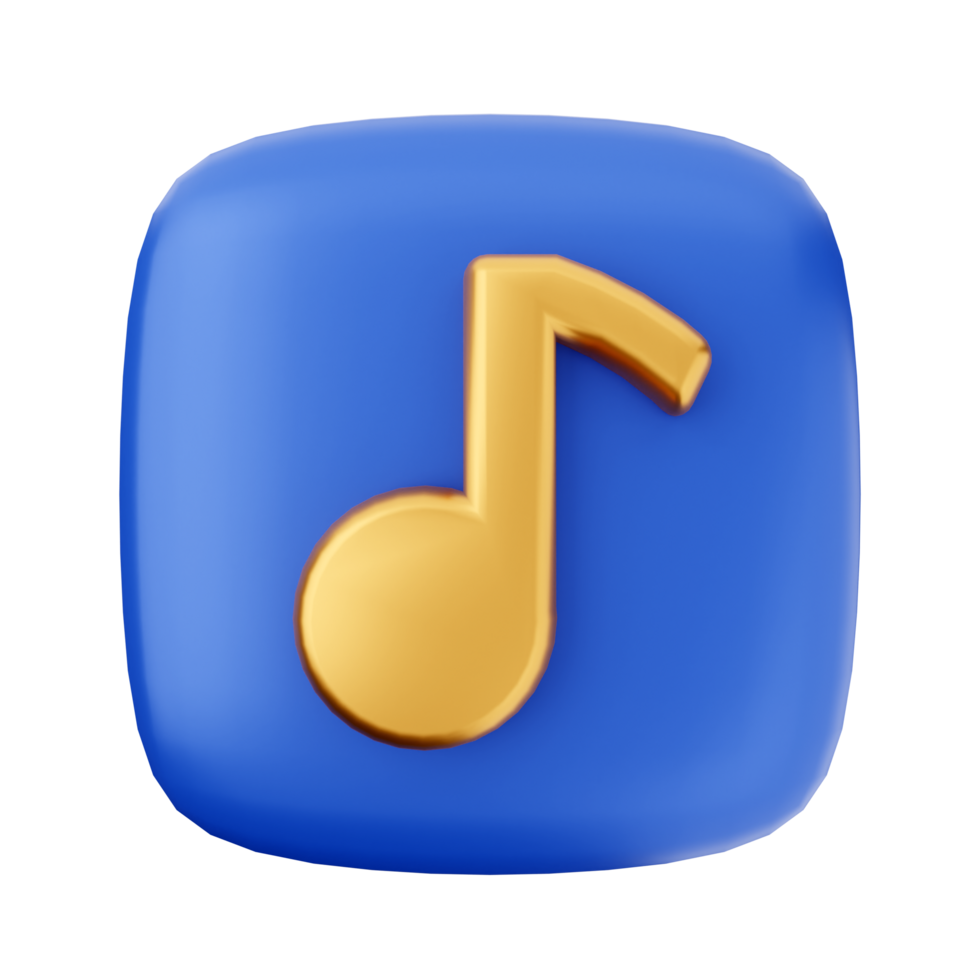Music note icon with gold lettering png