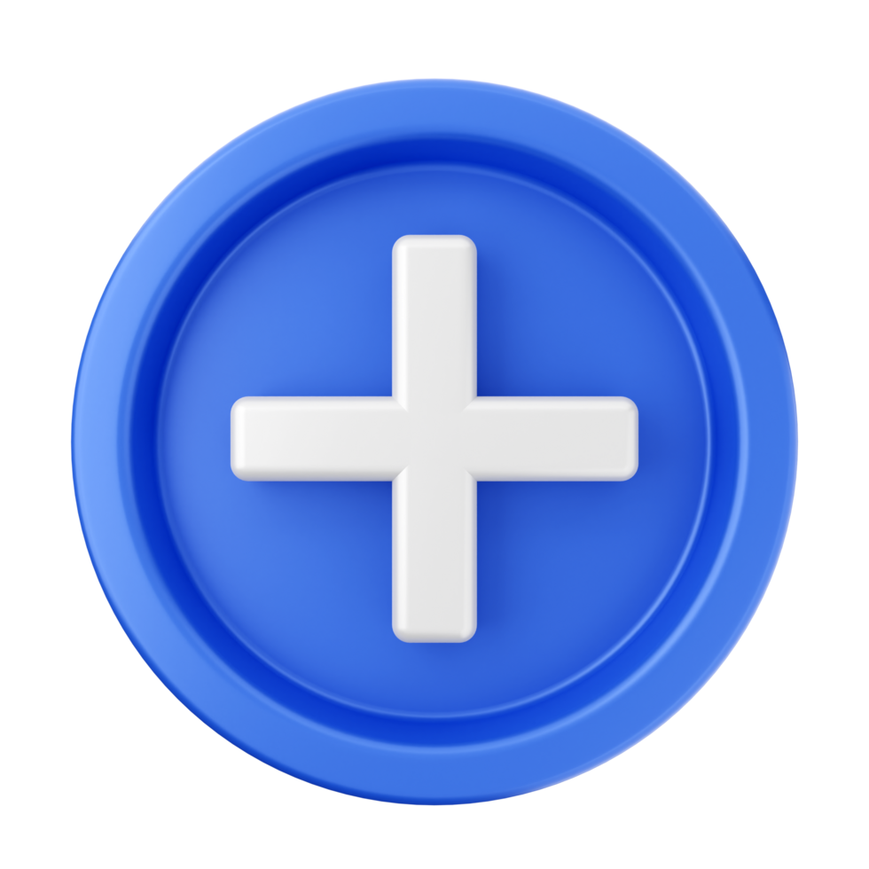 A blue button with a white cross on it png