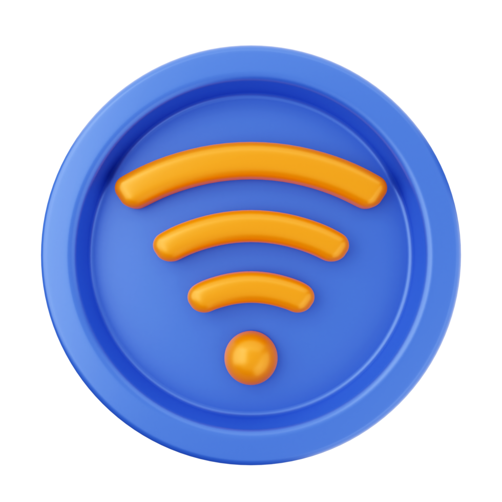 A blue and orange wifi icon on a black background png