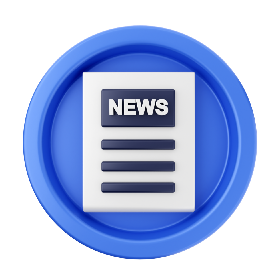 News icon on a blue button png