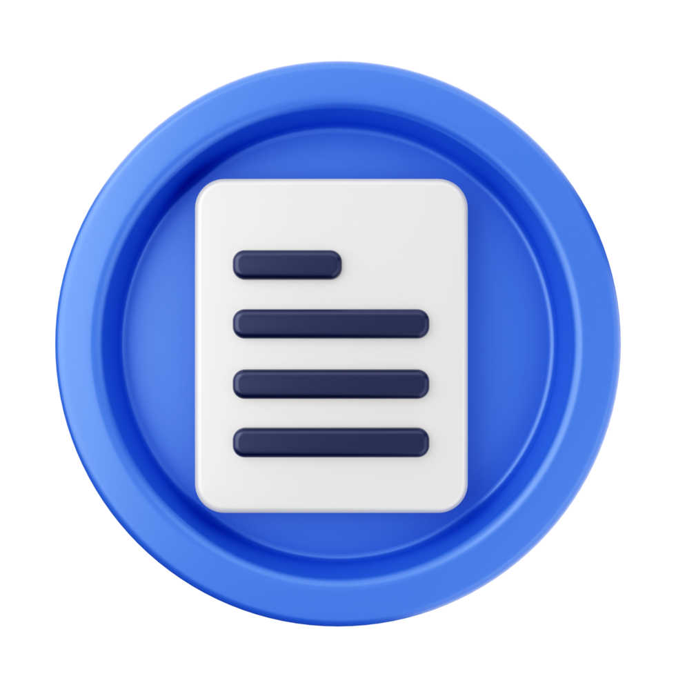 A blue button with a paper document icon png