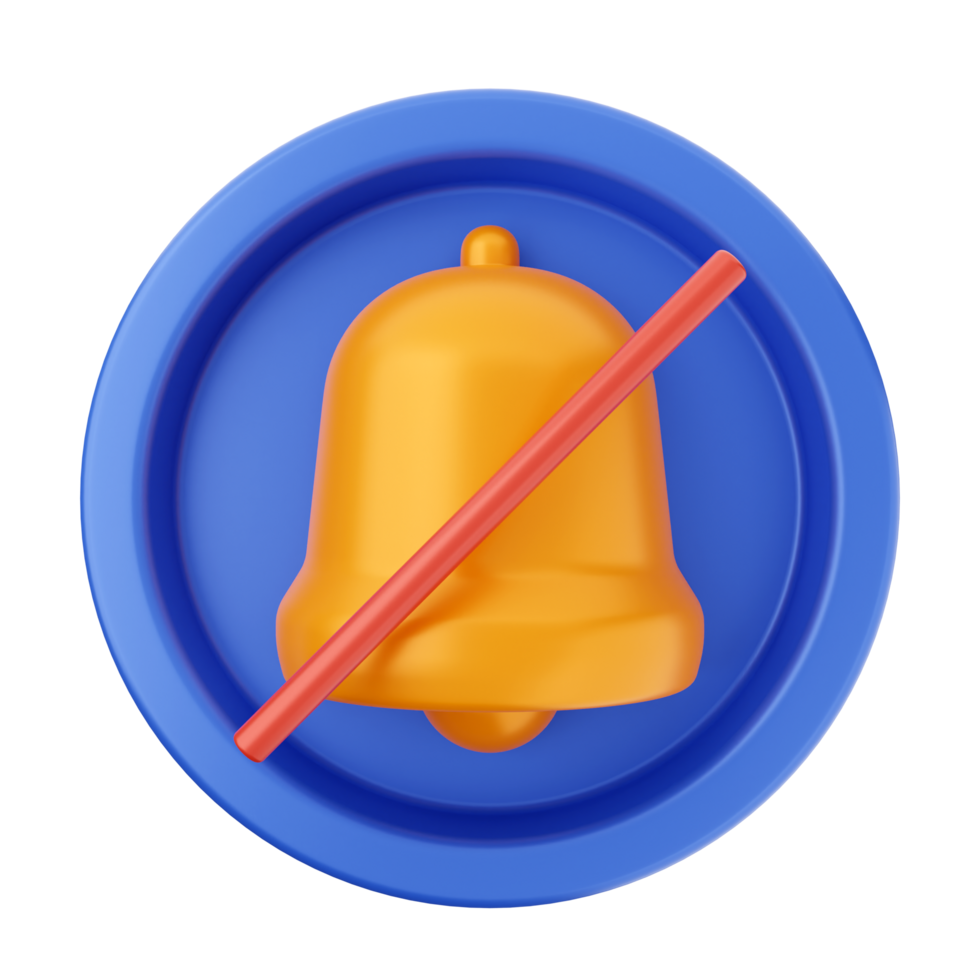 A blue and orange bell with a red stick png