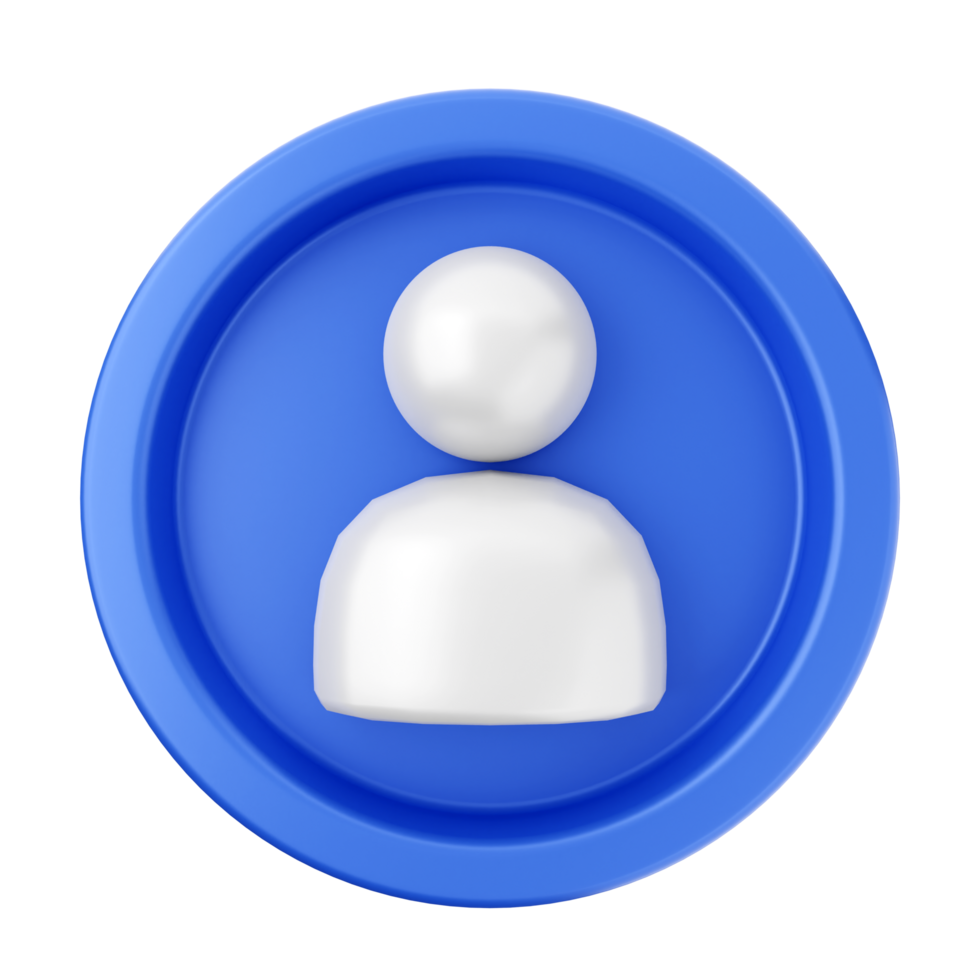A blue button with a white person icon png