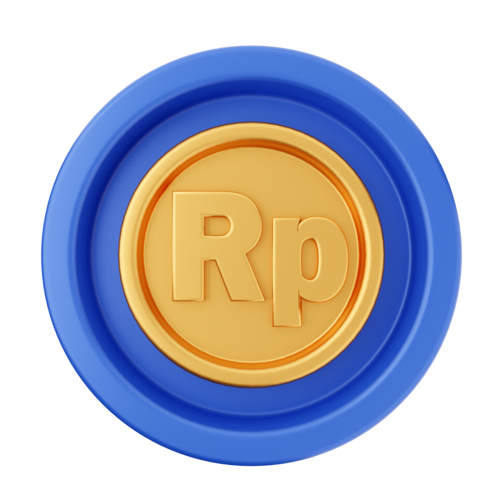 A blue and gold coin with the word rp on it png