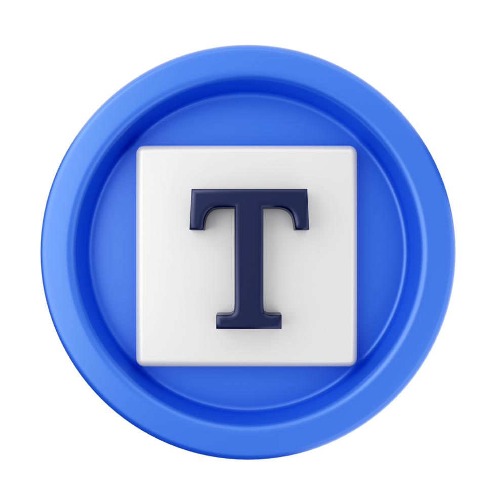 The letter t in blue on a blue button png