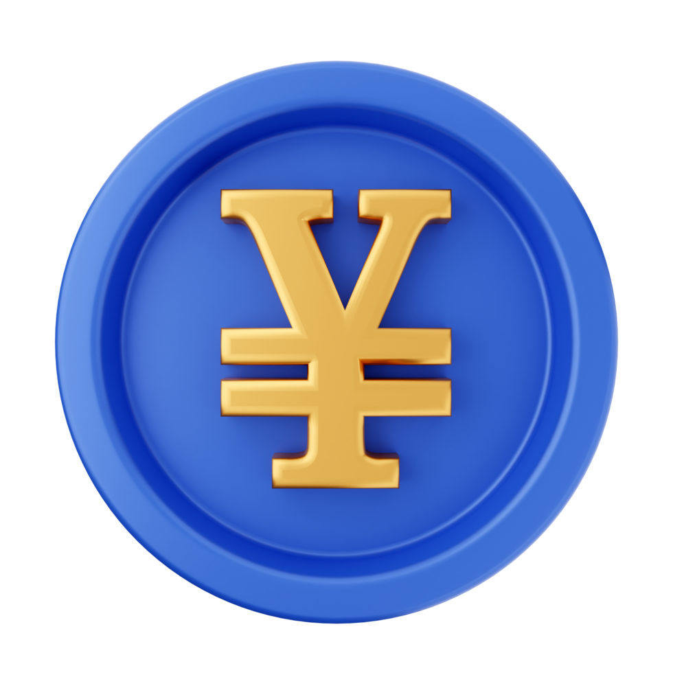 Yuan symbol on blue button png
