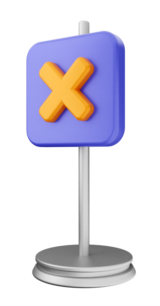 A sign with an x on it png