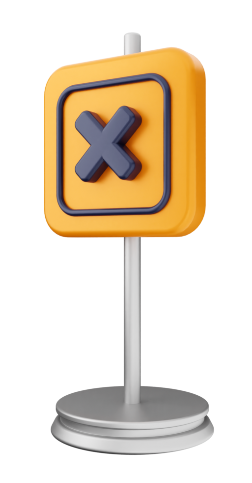 A yellow sign with an x on it png