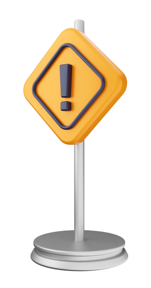 A yellow and blue warning sign on a stand png