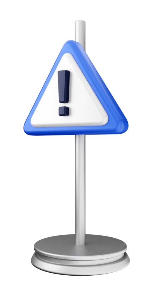 A blue and white warning sign on a black background png