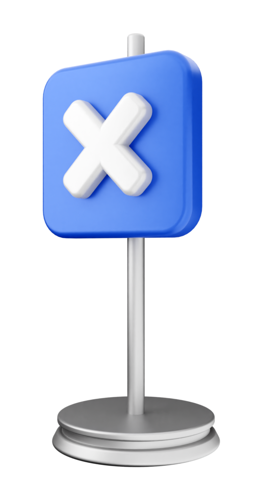 A blue sign with an x on it png