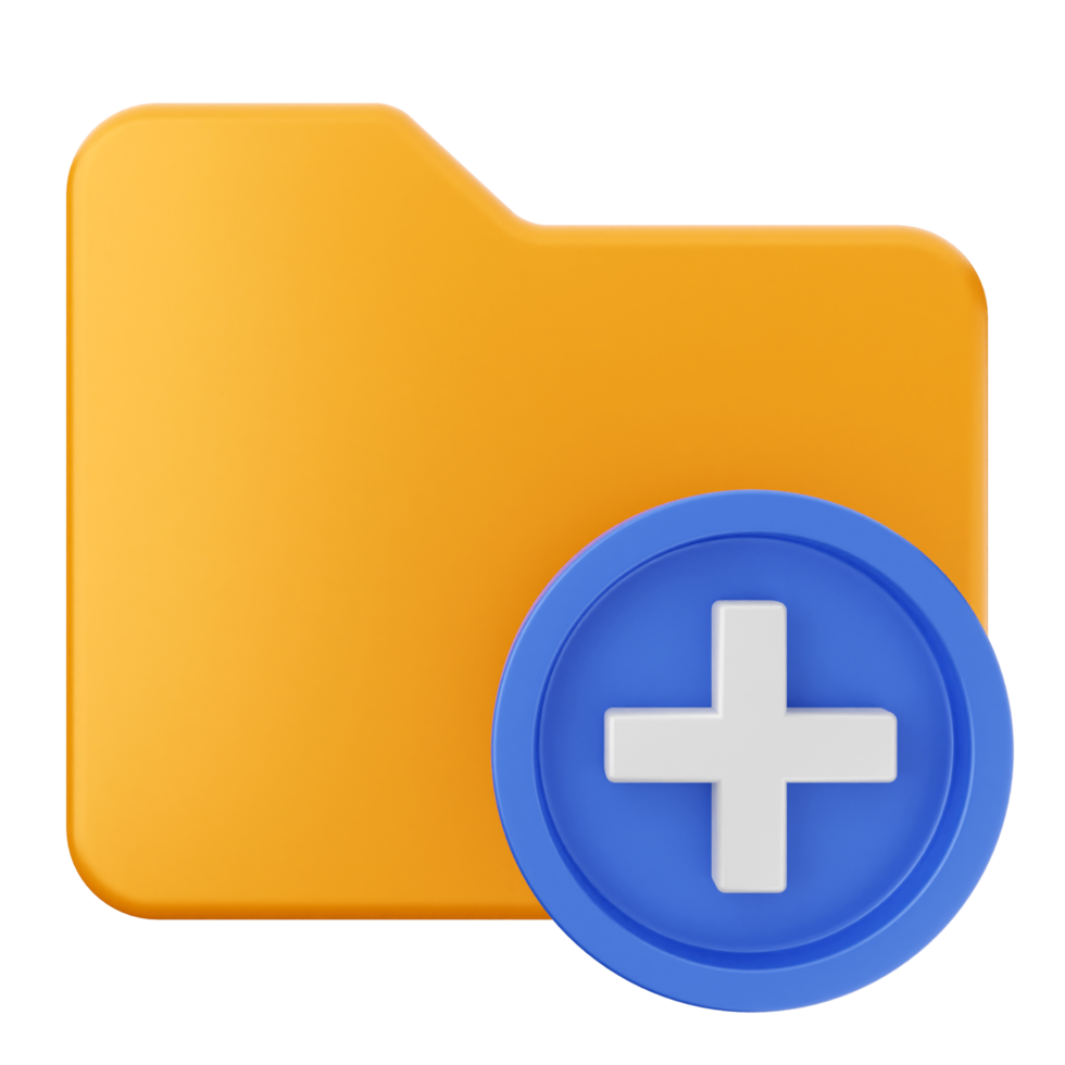 A folder with a plus sign and a blue cross png
