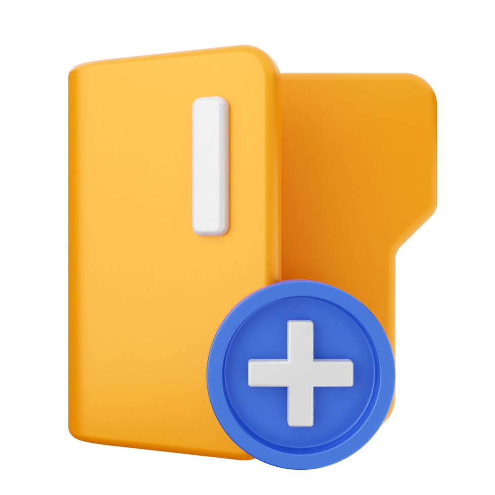A folder with a plus sign and a blue button png