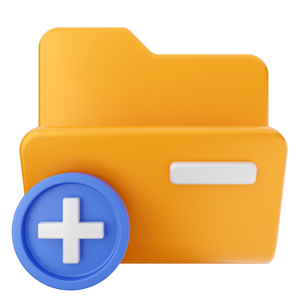 A folder with an orange plus sign on it png