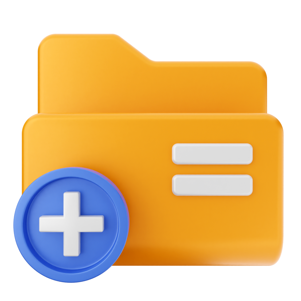 A folder with a plus sign and a file png