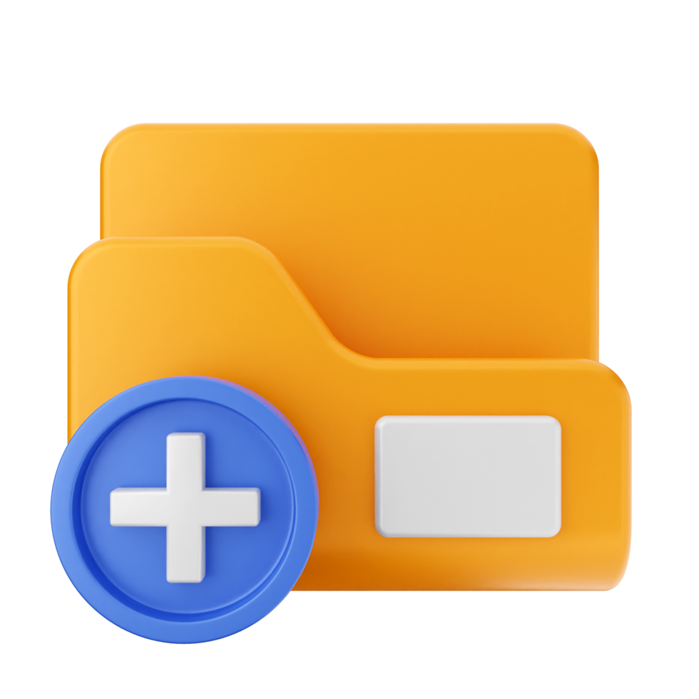 A folder with an orange plus sign and a blue cross png