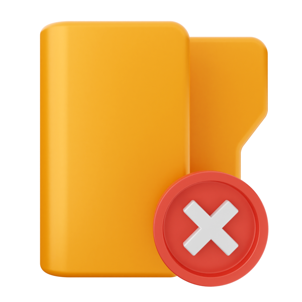 A folder with a red cross and a yellow folder png