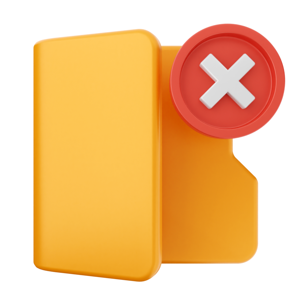 A folder with a red cross and an x png