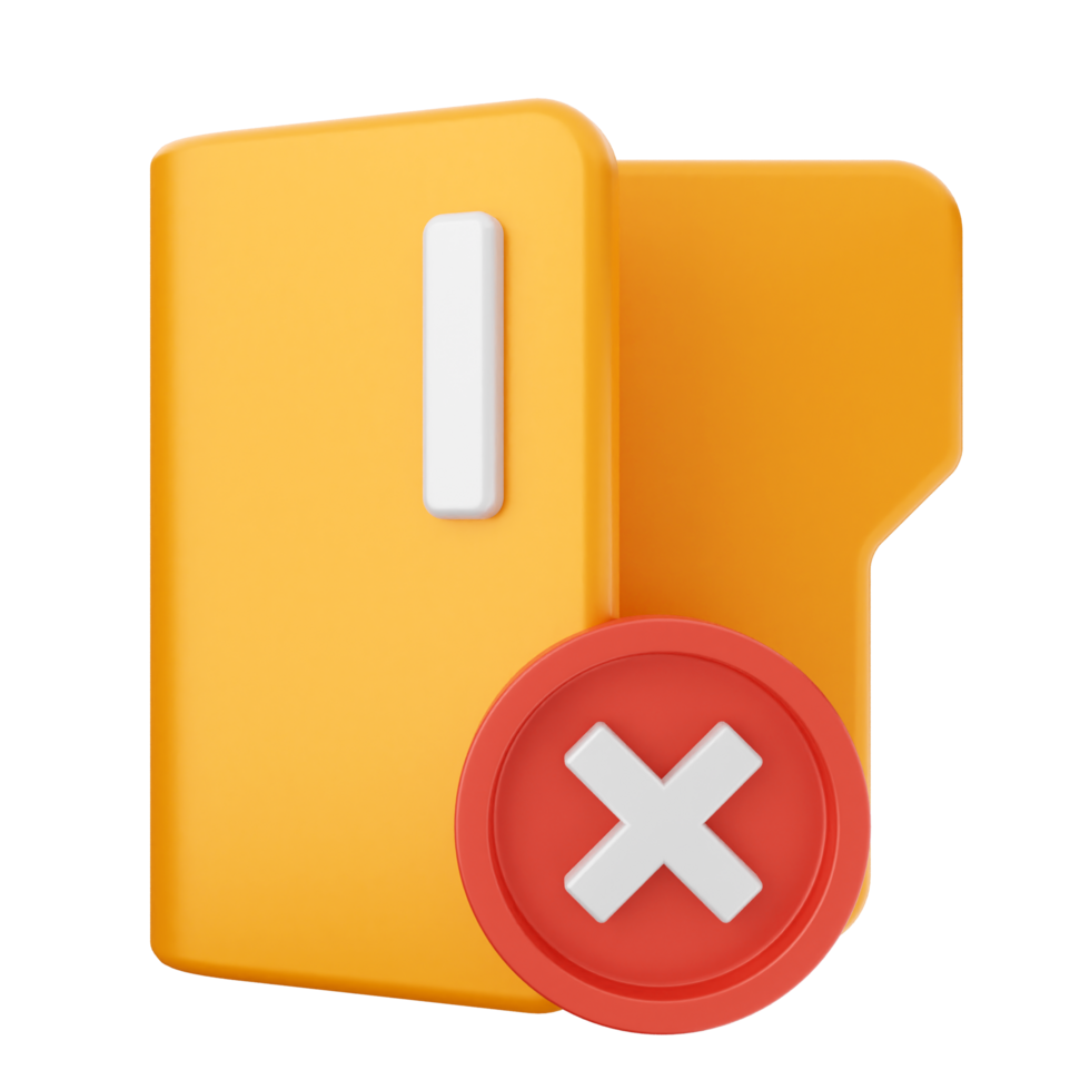 A folder with a red cross and a file icon png
