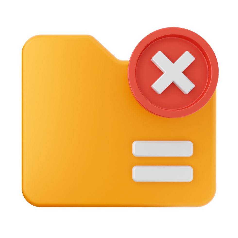 A folder icon with a red cross on it png