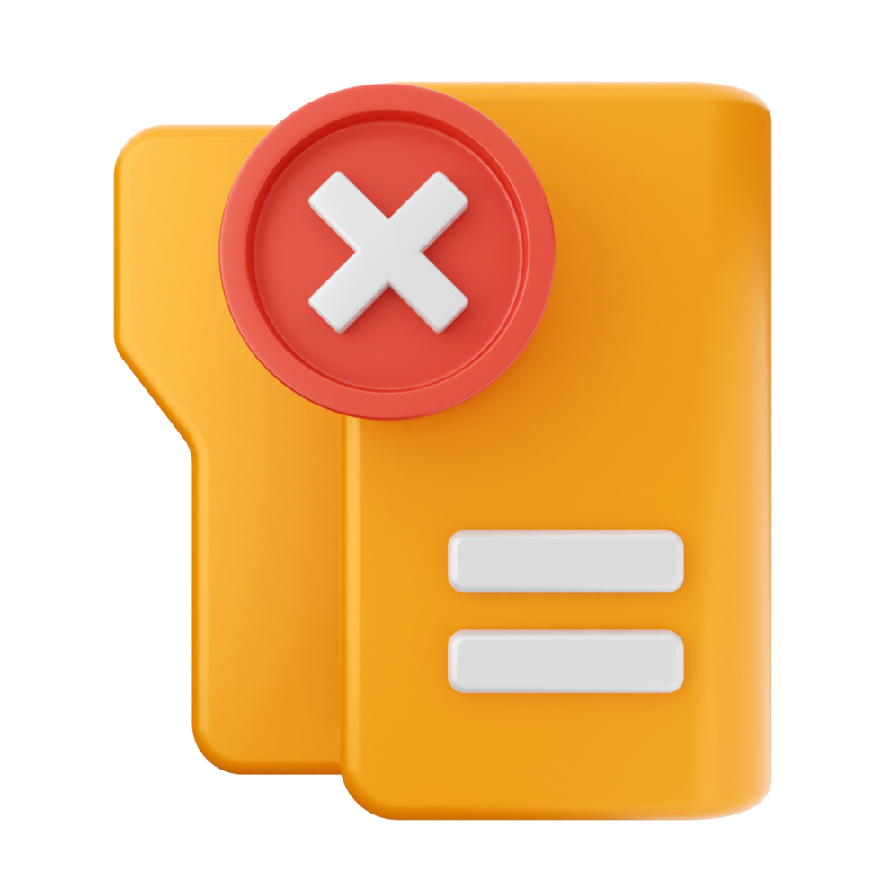 A folder with an x and a red cross on it png