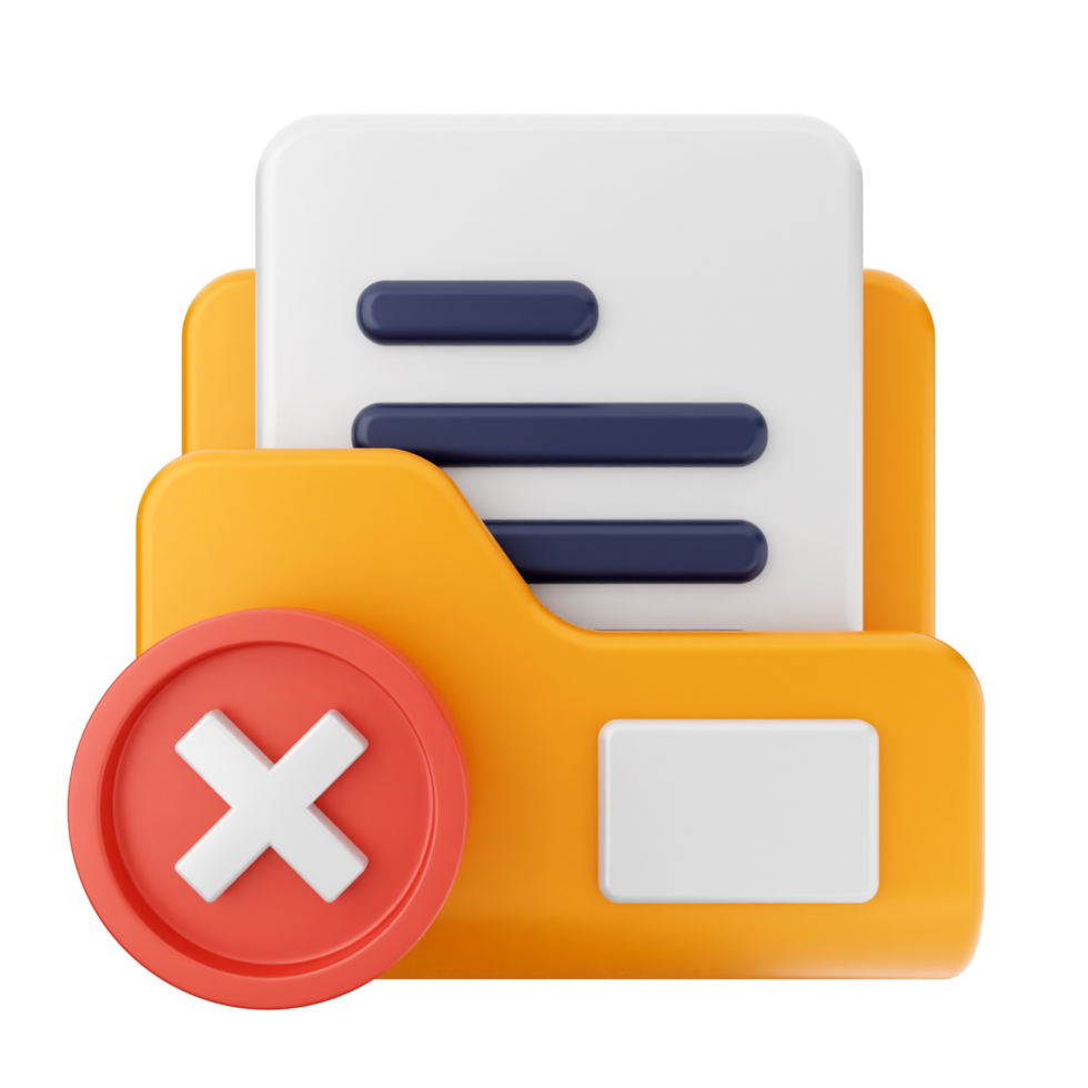 Folder icon with a red cross and a document png