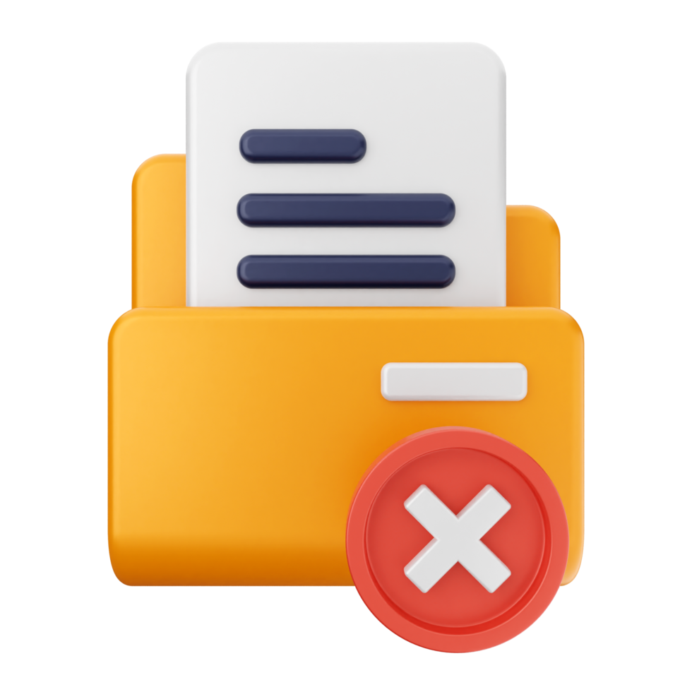 Folder icon with a red cross png