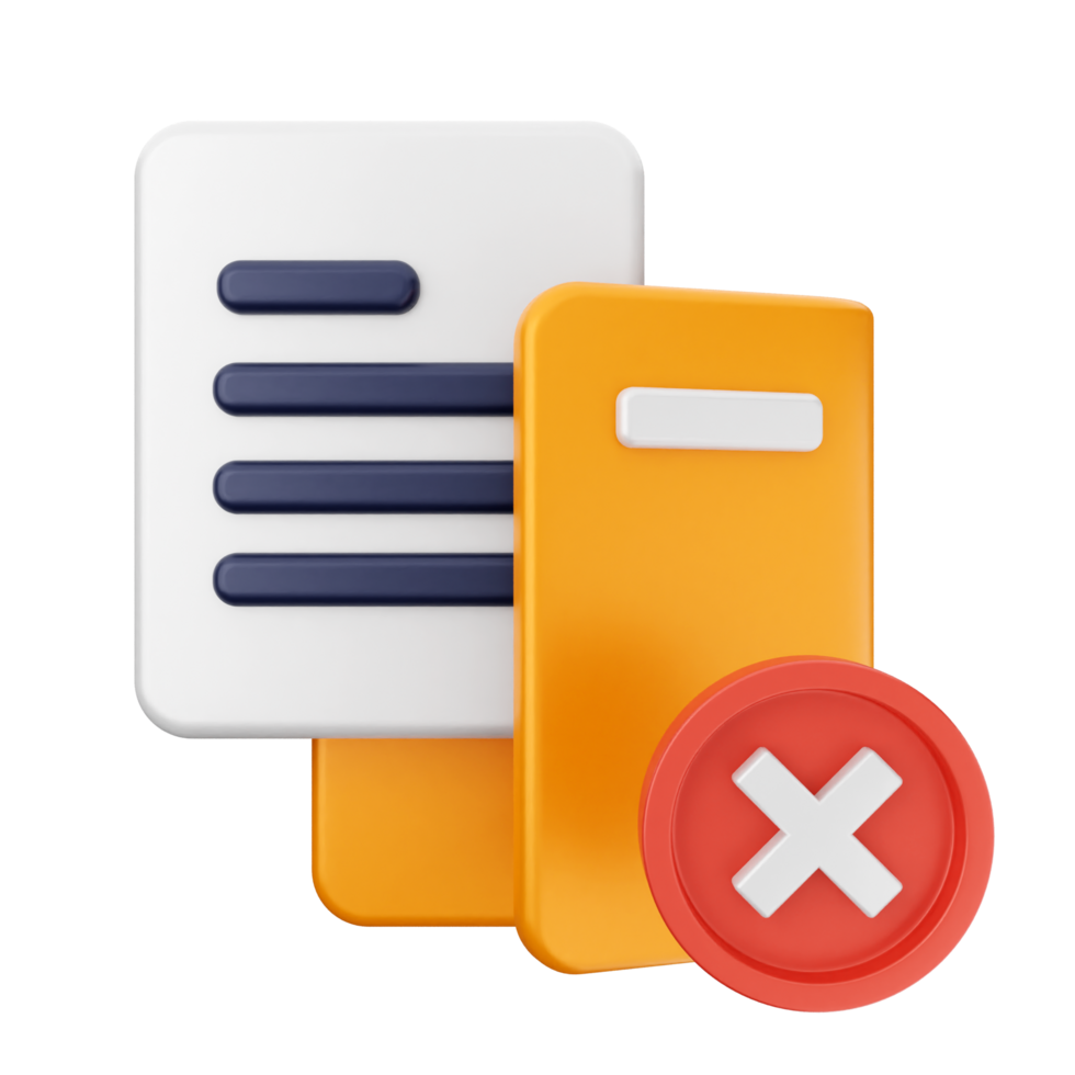A document with a red cross and a yellow box png