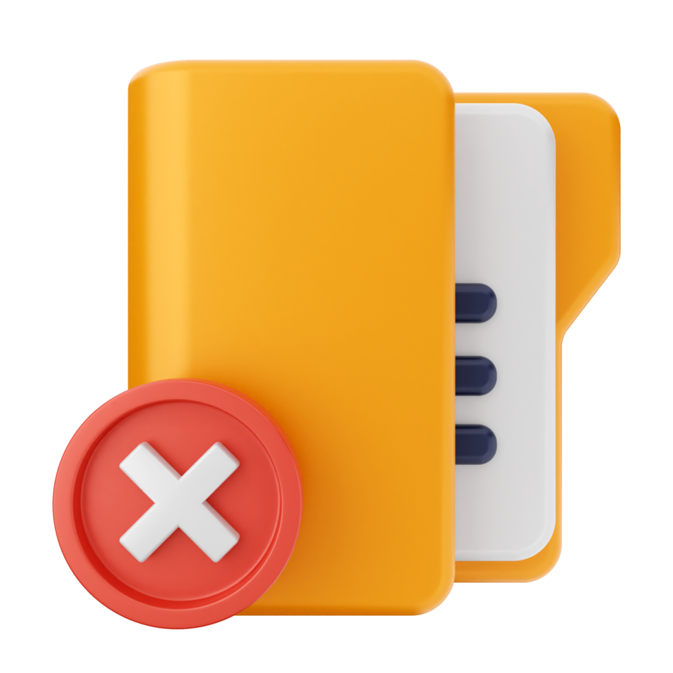 A folder with a red cross and a folder icon png