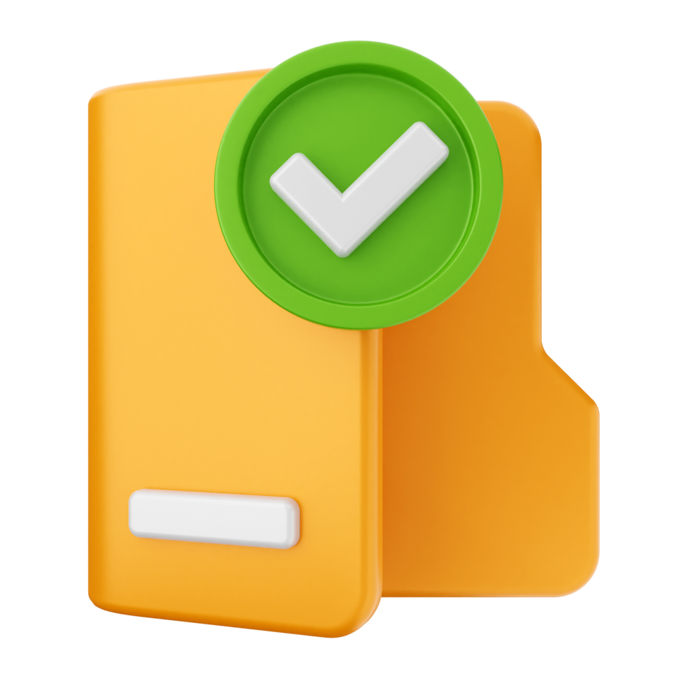 A folder with a green tick and a check mark png