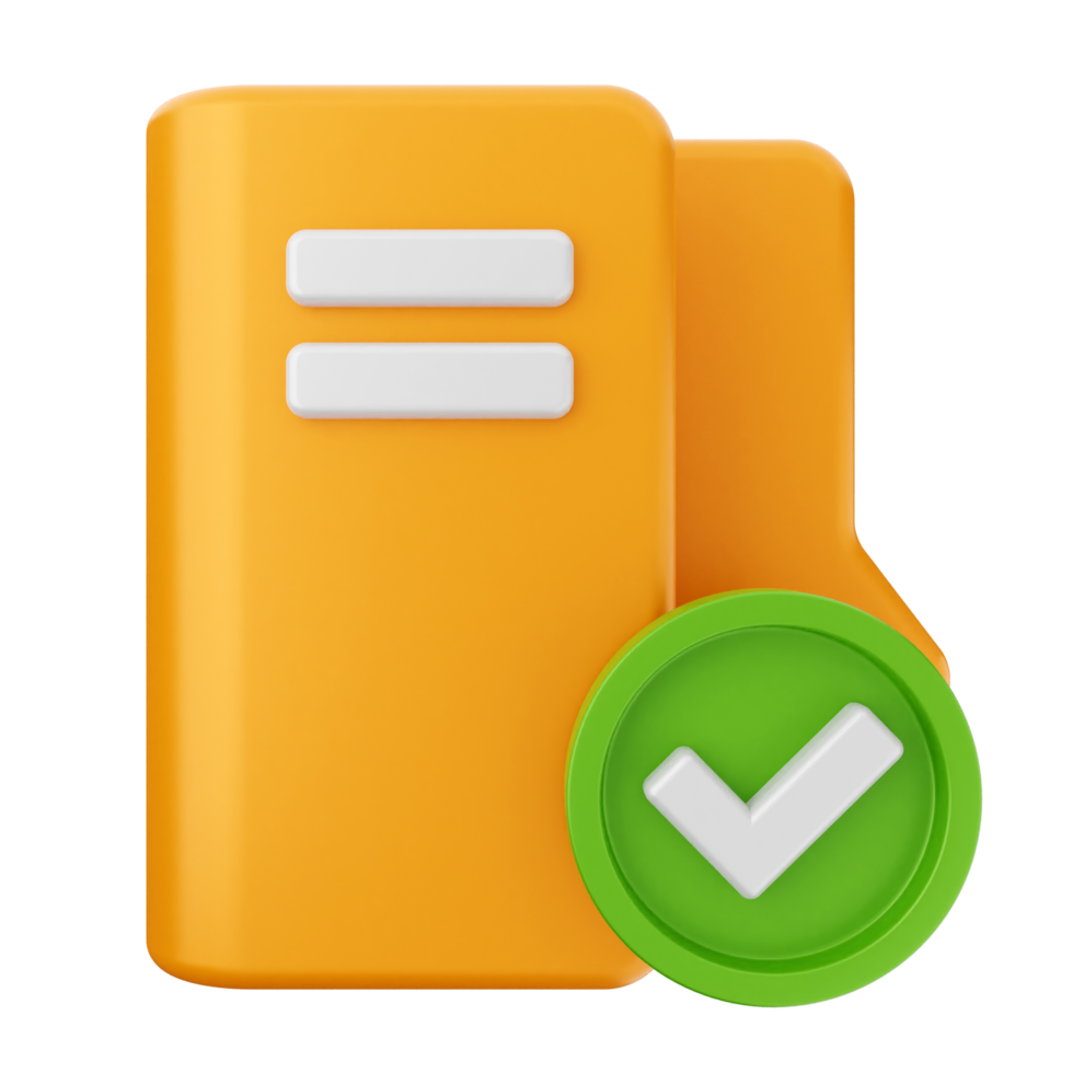 A folder icon with a green tick and a green check png
