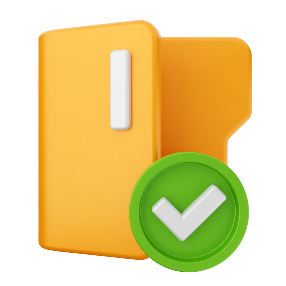 A folder with a green tick and a yellow folder png